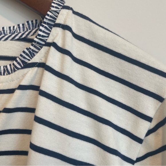 J. Crew Navy and White Striped Long Sleeve Tee - Picture 4 of 7